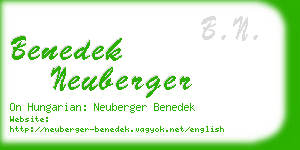 benedek neuberger business card